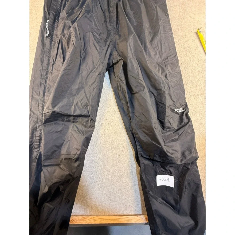 Red Ledge Mens Waterproof Rain Pants Black Ripstop Elastic Waist Outdoor XL